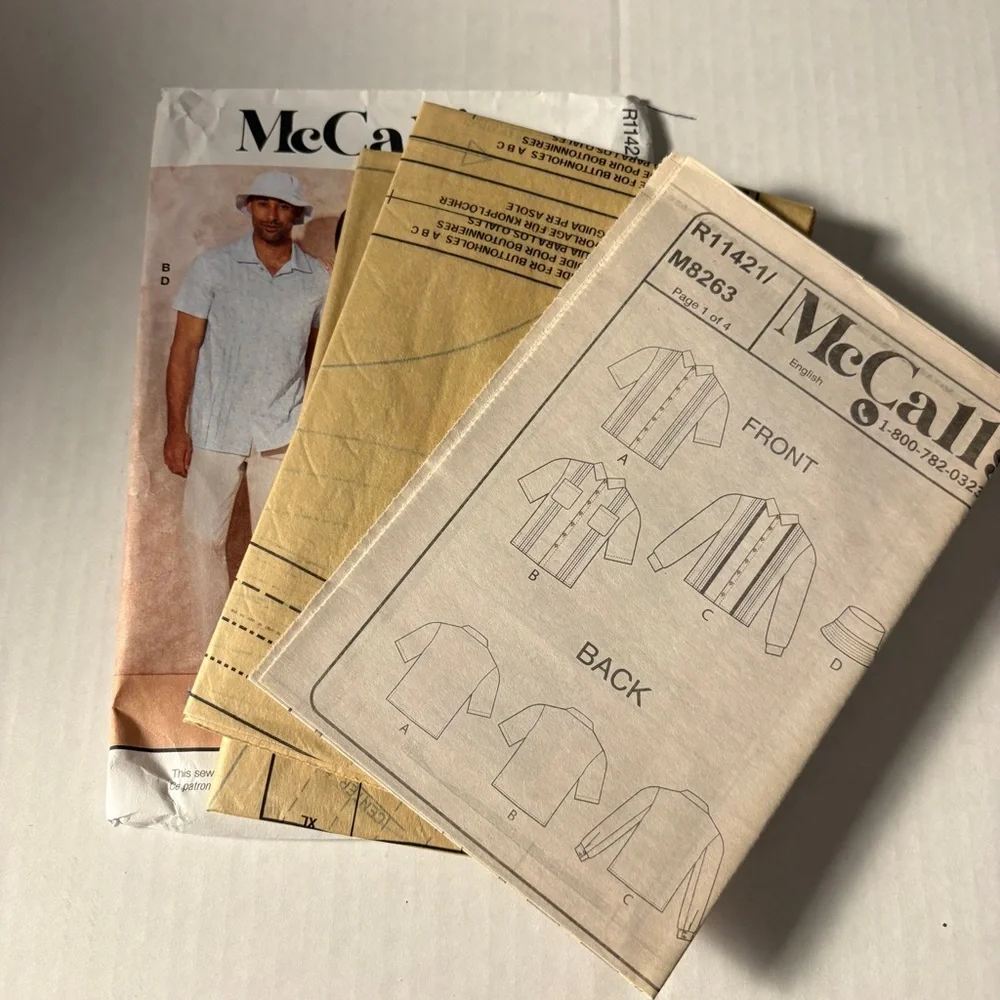 McCalls Pattern R11421 A for Unisex Shirts and Hat